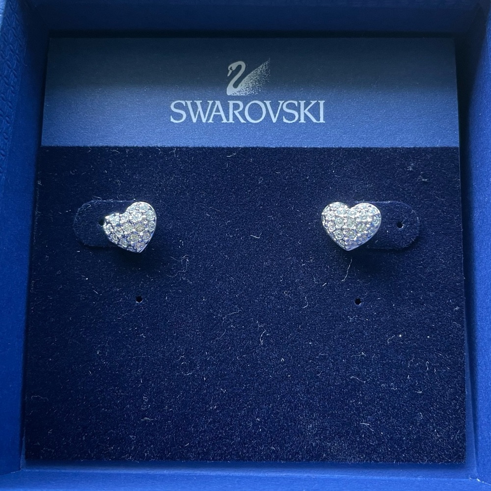 Swarovski Heart Stud Earrings